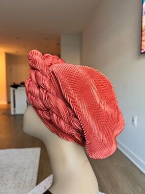 Women's Coral Braided Satin Turban Hat
